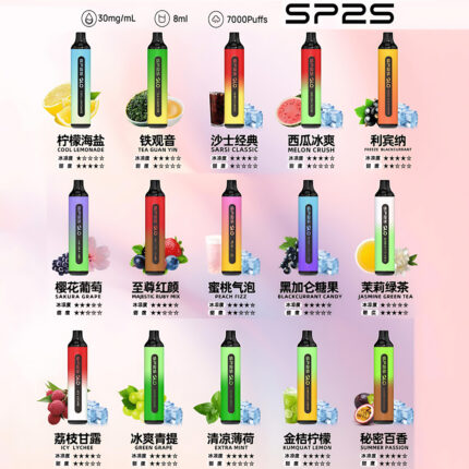 【台灣現貨】原裝正品SP2S GLO 思博瑞7000口 一次性電子煙 大容量拋棄式 可充電 多種口味 電子煙