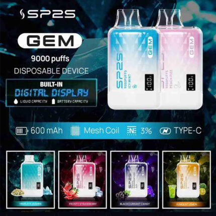 【台灣現貨】原裝正品SP2S GEM 思博瑞9000口 一次性電子煙 大容量拋棄式 可充電 多種口味 電子煙